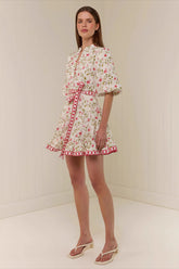 Casual Linen Lace-up Belted Summer Beach Mini Dress