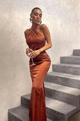 Chic Solid Slim Backless Sleeveless Maxi Dress