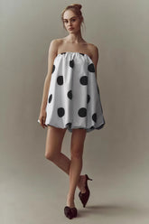 Sexy Polka Dot Print Tube Top Mini Dress