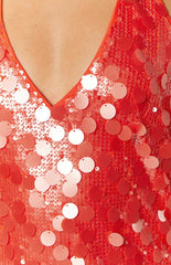 Cyrus Orange Sequin Mini Dress