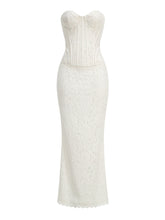White Lace Sweetheart Corset Mermaid Dress