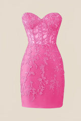 Sweetheart Black Lace Tight Mini Dress