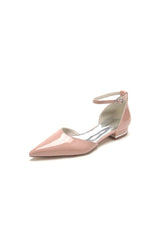 Black Low-Heeled Shoes with Metal Strap