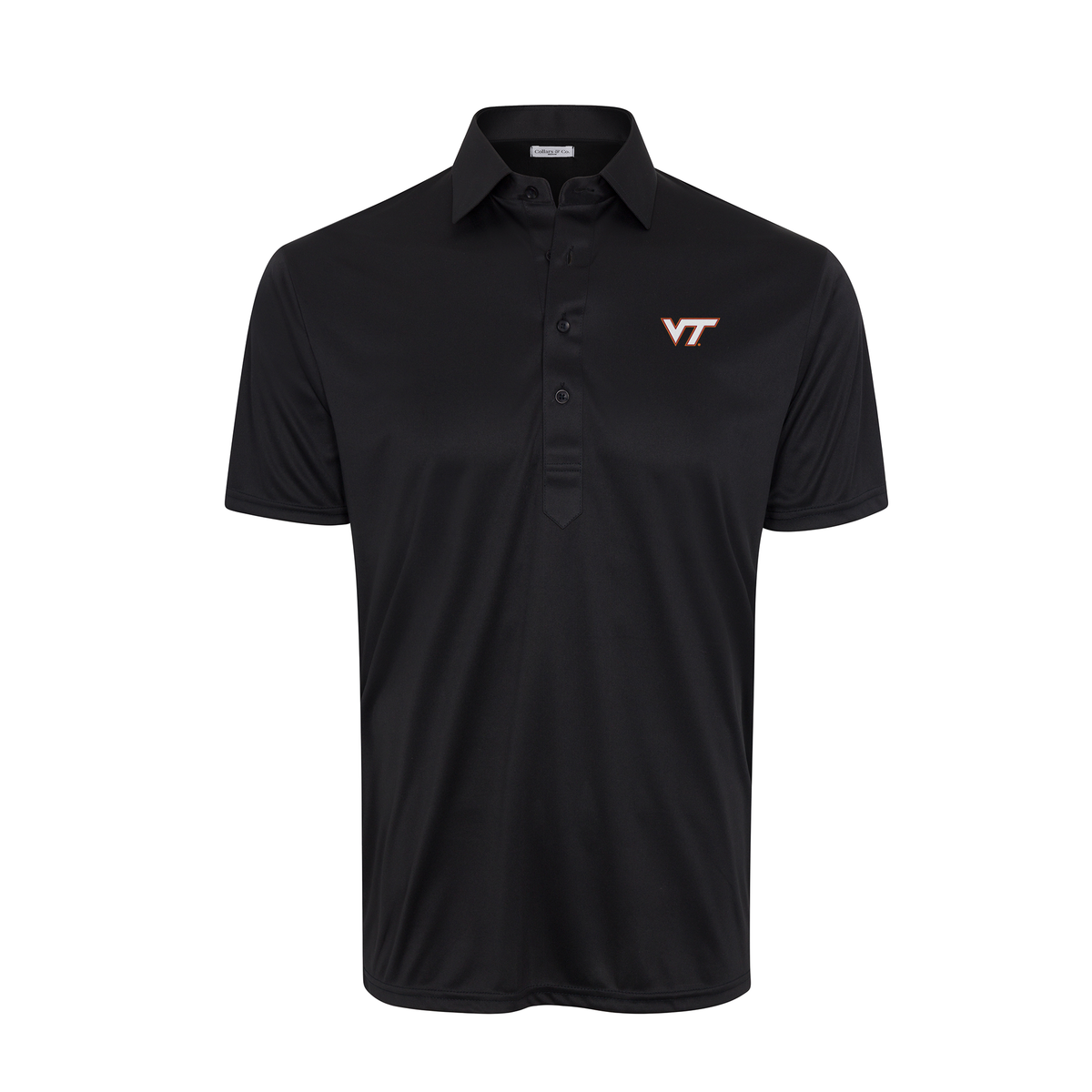 Virginia Tech Semi-Spread Collar Polo Black