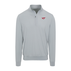 Virginia Tech Velocity Performance Quarter Zip Light Grey