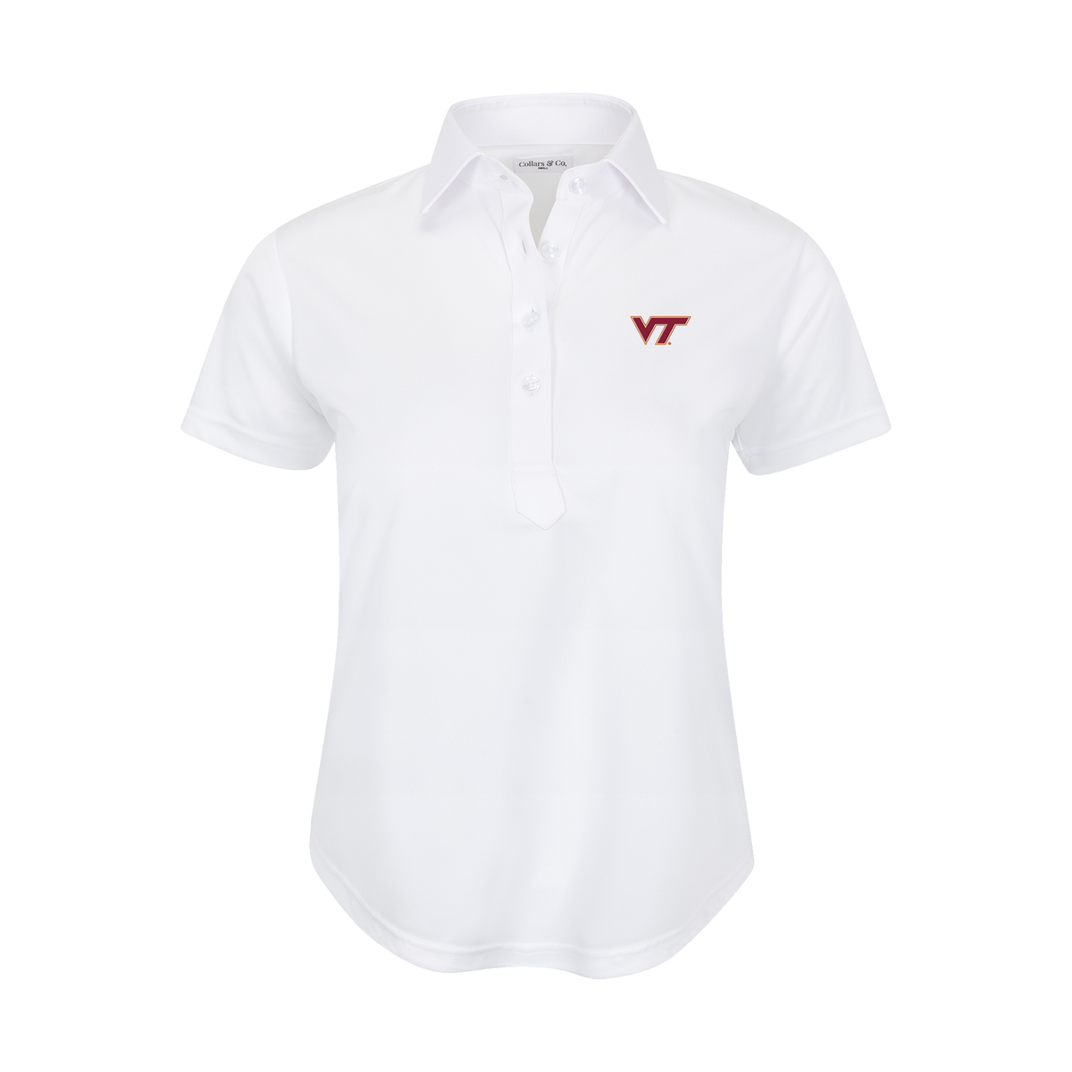 Virginia Tech Women's Cap Sleeve Semi Spread Polo White