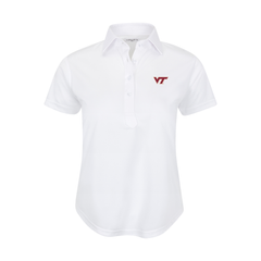 Virginia Tech Women's Cap Sleeve Semi Spread Polo White