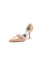 Black Elegant High Heels with Pearl Embellishment